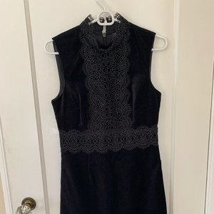 ASOS black dress size 4, velvet and lace
